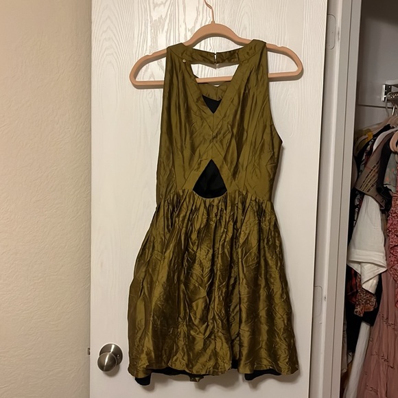 Anthropologie Harlyn Lillie Gold Dress - Picture 5 of 6